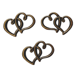 fém díszítőelem szívek